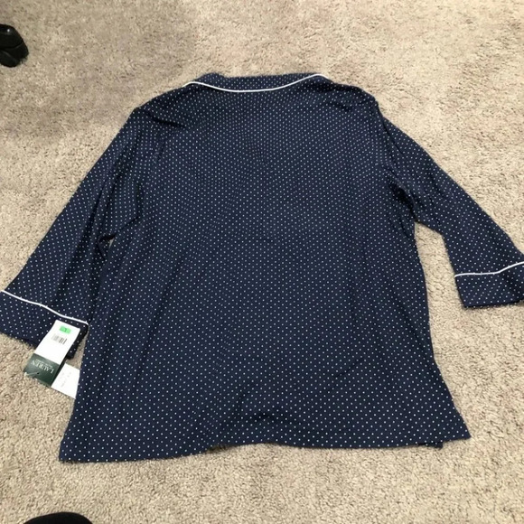 Ralph Lauren Polka Dot Button Down Night Shirt Size Large NWT - Picture 5 of 9